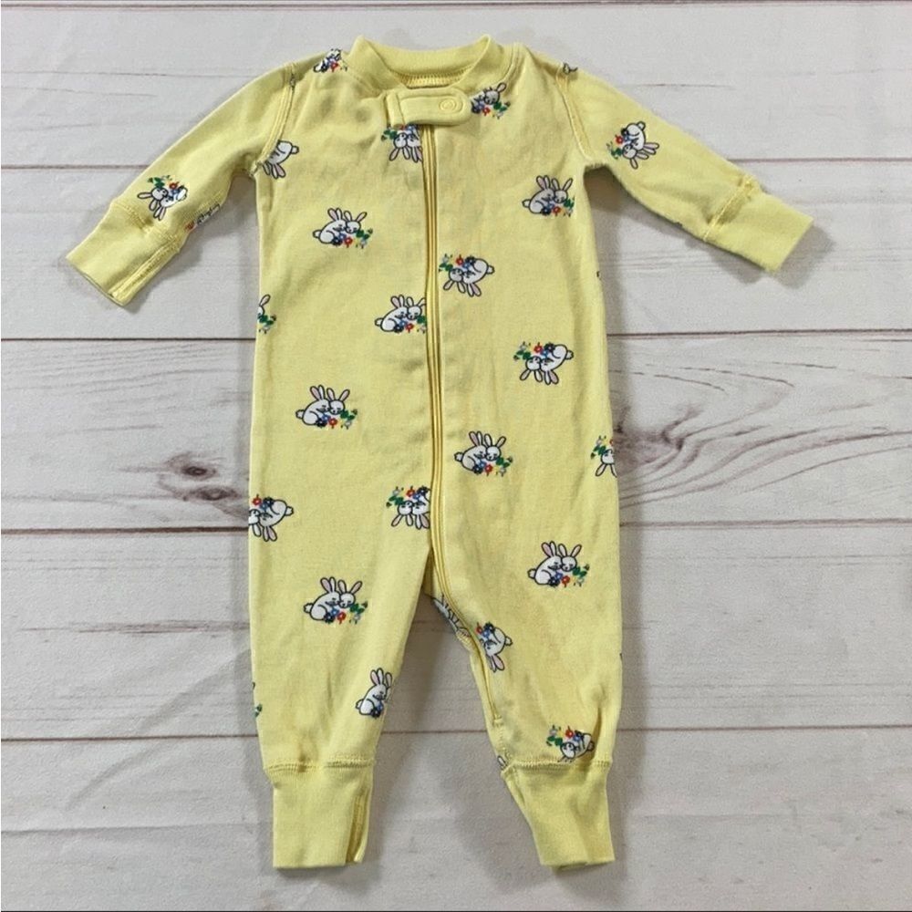 Hanna Andersson Yellow Bunny Zip Up Sleeper